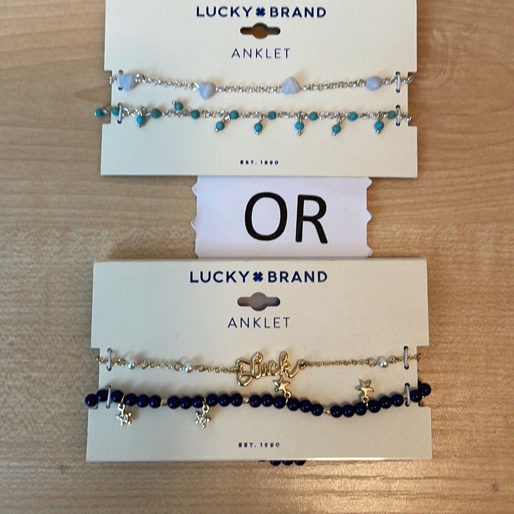 Lucky Brand Anklet Set Of Two  Choice Of Goldtone Or Silvertone